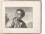 an old book with a drawing of a man in a scarf