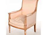 an image of a chair with a pink upholstered seat