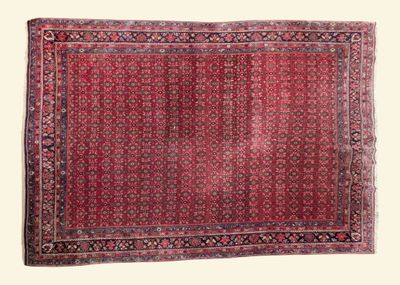 un tapis rouge avec un motif