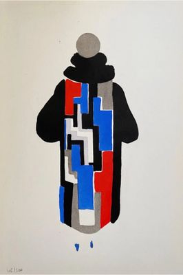 an image of a painting of a person wearing a hoodie