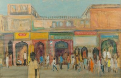 V. METTLER (Ecole du XXème siècle). L'Entrée du souk