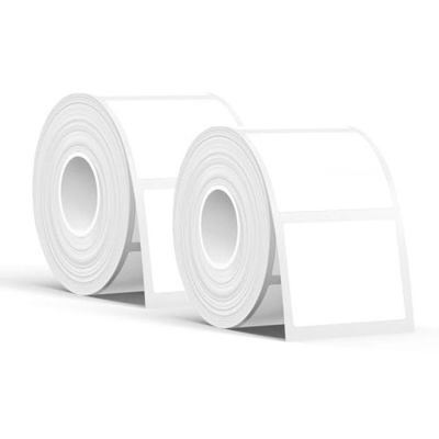 deux rouleaux de papier blanc sont empilés l'un sur l'autre