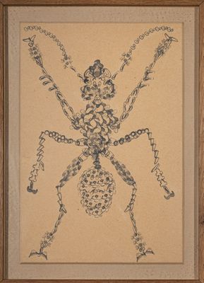 une image représentant un dessin d'araignée sur une feuille de papier