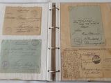 a book that has a lot of old papers inside of it