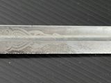 a close up of a knife on a table