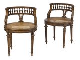 pair of louis xvi style cane back side chairs