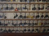 a picture of a display of many different types of keychains
