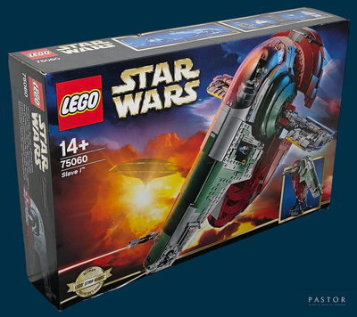 a box of lego star wars sets on a blue background