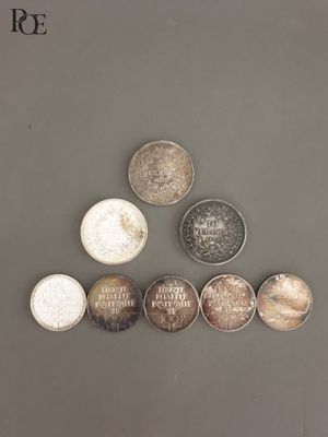 Ensemble de pièces de monnaie en argent comprenant Une pièce… - Photo 1