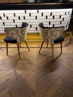 2 Fauteuils CASUAL DIXIE, noir/beige/doré, petits accrocs (photo 2)