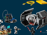 a lego star wars tier and other legos on a blue background