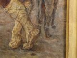 painting of a man and a woman with a dog in a field