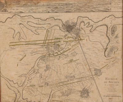 une vieille carte d'une ville sur laquelle on voit un avion qui la survole