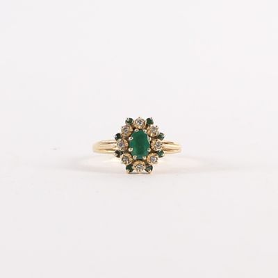 Bague Marguerite EN OR, Diamants ET ÉMeraudes