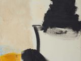 an image of a painting with black, white, and yellow colors