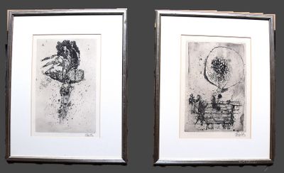 deux dessins en noir et blanc représentant un homme et une femme assis sur un banc