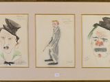 trois dessins représentant un homme avec un chapeau, une femme avec un haut-de-forme, un homme avec un haut-de-forme et une femme avec un haut-de-forme