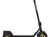 an image of a black electric scooter on a white background