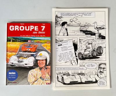 a picture of a book with a picture of a race car on it