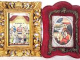 two framed pictures of a woman and a man
