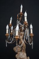 magnifique grand lampadaire en bois sculpté - soutenu par un… (photo 3)