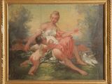 an image of a painting of a woman and a child in a landscape