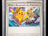a close up of a pokemon trading card with a picture of pikachu