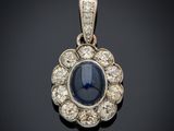 a sapphire and diamond pendant