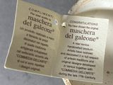 a label that says maschera del galloone on a plate