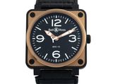Montre Bell & Ross pour homme avec cadran noir et bracelet en cuir noir