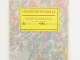 an image of a book with a yellow label on it that says convention nationale