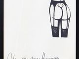 une image représentant le dessin des fesses d'une femme, dans un cadre noir