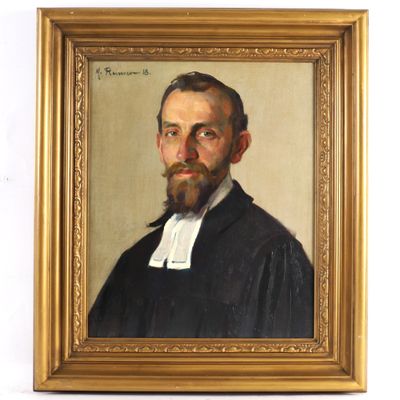 portrait d'un homme barbu dans un cadre en or
