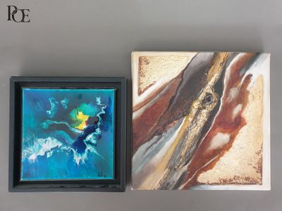 Ecole XXe siècle, Ensemble de deux compositions abstraites : - Photo 1