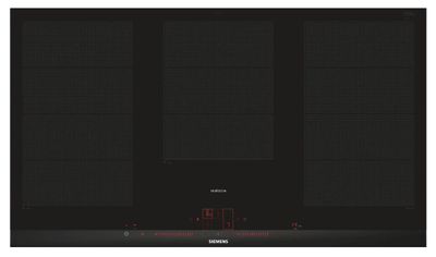 une plaque de cuisson noire équipée de trois feux et d'une minuterie