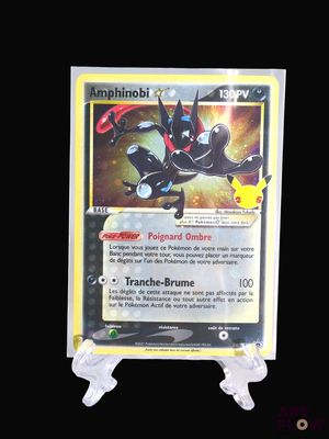 a close up of a pokemon card on a black background
