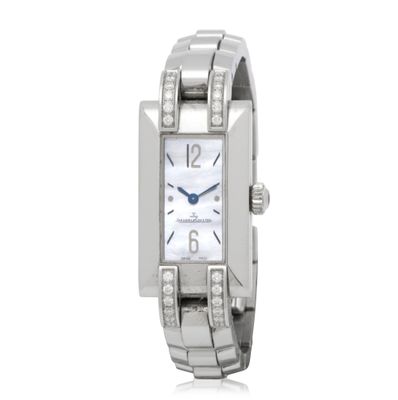 an image of a woman ' s wrist watch with diamonds on it