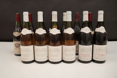 six bouteilles de vin sont alignées sur une table