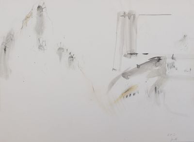 une photo d'un dessin représentant une salle de bains avec un lavabo