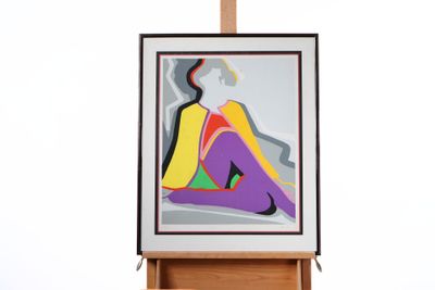 une image représentant un tableau où l'on voit une femme assise devant un chevalet