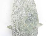 a stone object on a white surface with a white background