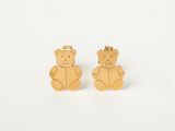 a pair of teddy bear stud earrings on a white background