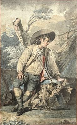 École FRANCAISE de la fin du XVIIIe siècle Jeune homme et so…