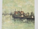 an image of a painting of a boat in a body of water
