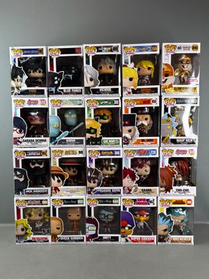 many different types of pop vinyl figures on display