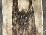 une image représentant un dessin de cathédrale sur une feuille de papier