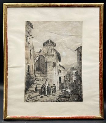 L. SIMONY (XIXe siècle) Une ruelle en Provence, 1860 - Photo 1