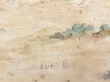 an image of a painting of a man riding a horse on a beach