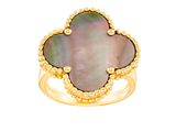 a close up of a ring with a mother of pearl in it