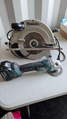 a picture of a circular saw and a circular saw on a table